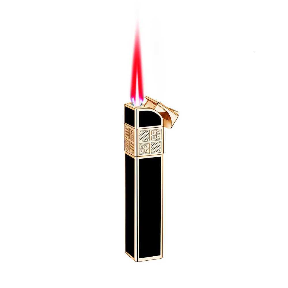 Portable MINI Square Strip Gas Lighter for Women Metal Material Windproof with Red Flame A Light Luxury Fashion Gift C251022