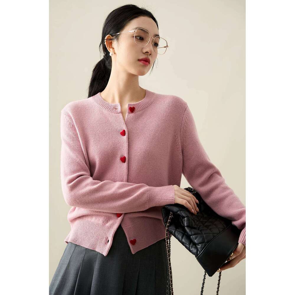 Love At First Sight, Homemade Italian Craft Organic Wool Cashmere Sweater Soft Knit Cardigan 251022