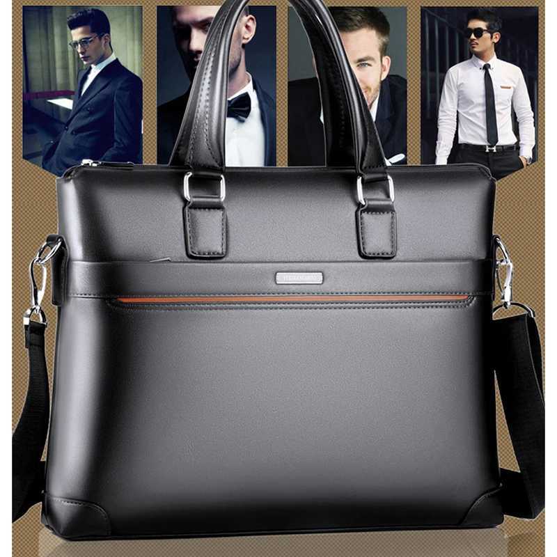 Kangaroo PU Leather Briefcases For Men Laptop Designer Document Business Tote Handbag Shoulder Square Side Porter Crossbody Bag W251022