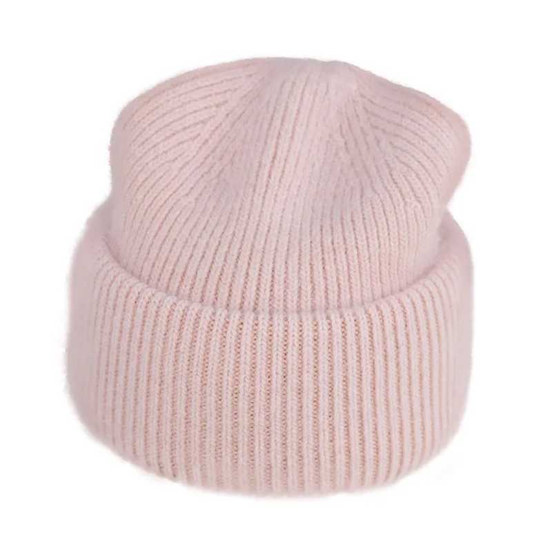 Winter Thickened Knitted Rabbit Fur Hat for Women Windproof Warm Beanie Fashion Casual Stocking Cap J251022