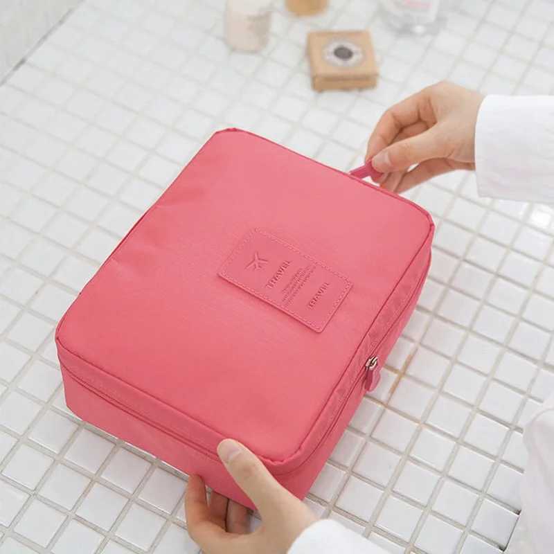 Simple Washbag Square Korean Make Up Female Cosmetic Bag Travel Personalized Travel Organizer Cosmetics Womens Bags On OfferW251021