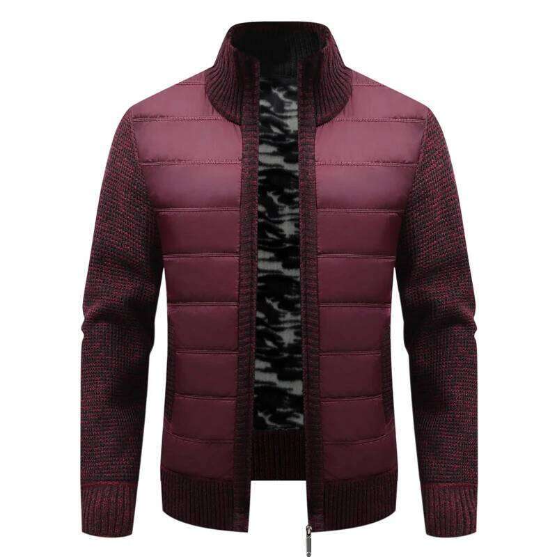 Winter Warm Padded Jackets Fashion Fleece Lined Knitwear Sweaters Cardigan Coats Men Windbreaker Knit Jacket