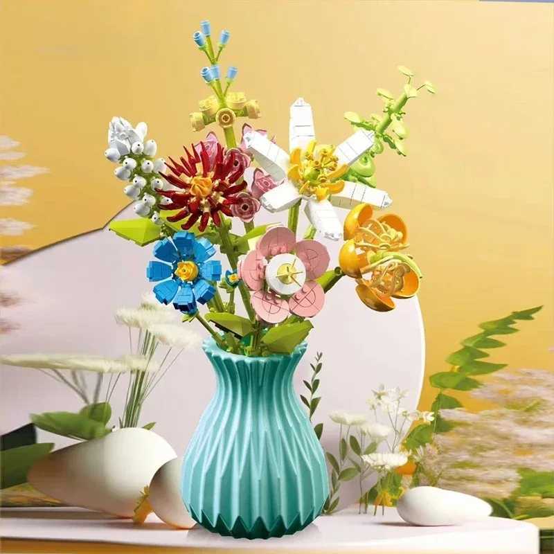 HUIQIBAO Flower Bouquet Building Blocks Kit DIY Everlasting Flower Romantic Bricks DIY Kids Toys for Girls Friends Adult Gift J251022