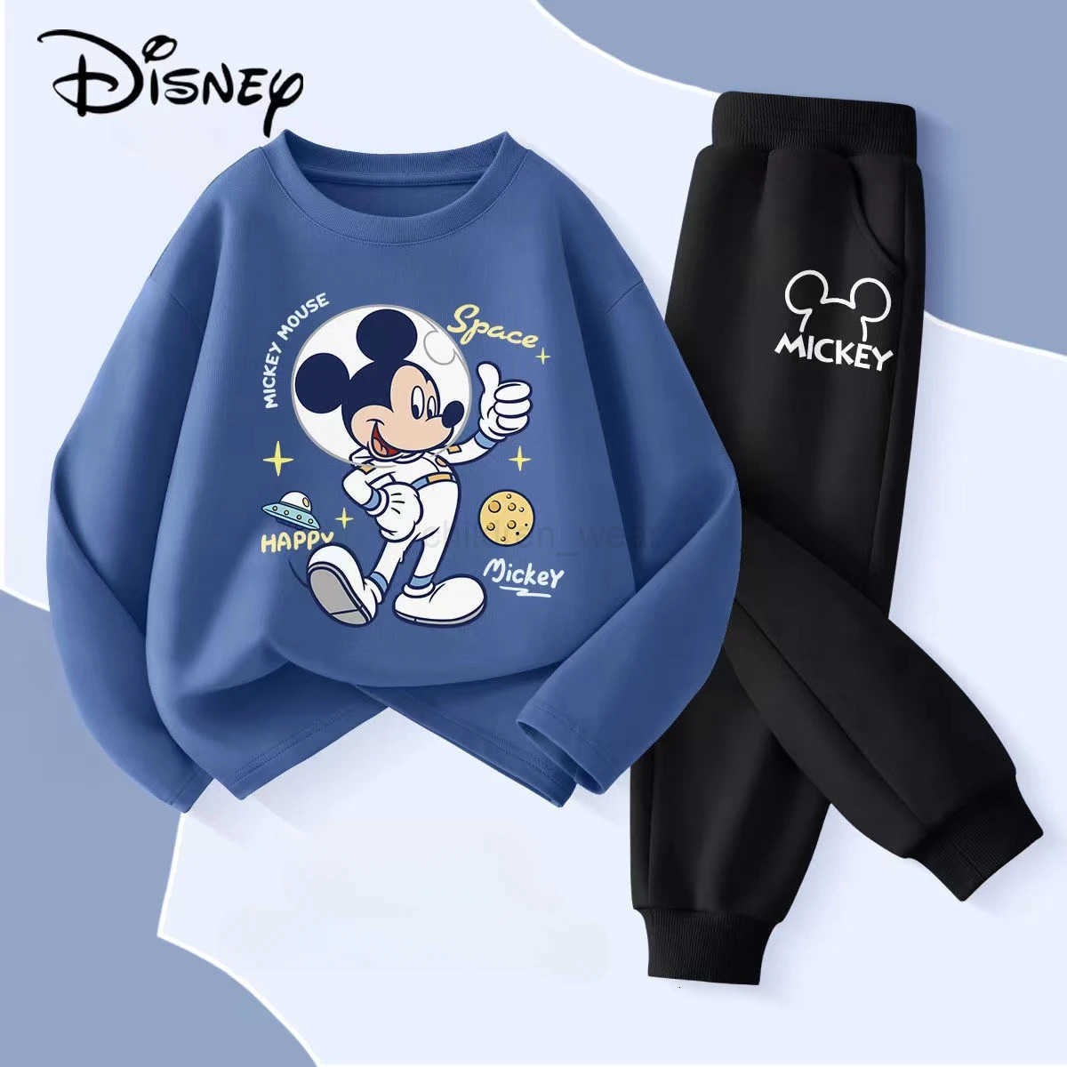 Disney Autumn Baby Girls Boy Clothes Set Children Mickey Printed Sweatshirts Pullover Top And Pants Suit Kid 2pcs Tracksuits H251022