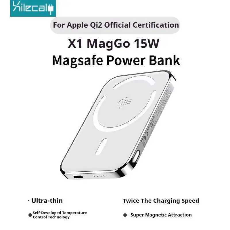 Xilecaly Super Slim Magnetic Power Bank 5000mAh Alloy Shell Battery Qi2 Fast Chargeing PowerBank For iPhone J251114