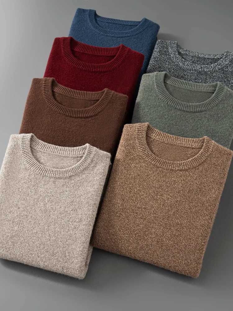 Business Men Pullover Sweater 100 Cashmere Sweater Autumn Winter Warm Clothes Thick Knit Soft Casual Highend ONeck Basic TopsXJ251022