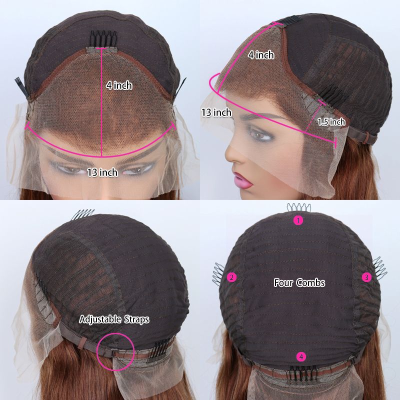 Honey Blonde Ombre Straight Lace Front Wig - Natural Look, High Definition Highlights