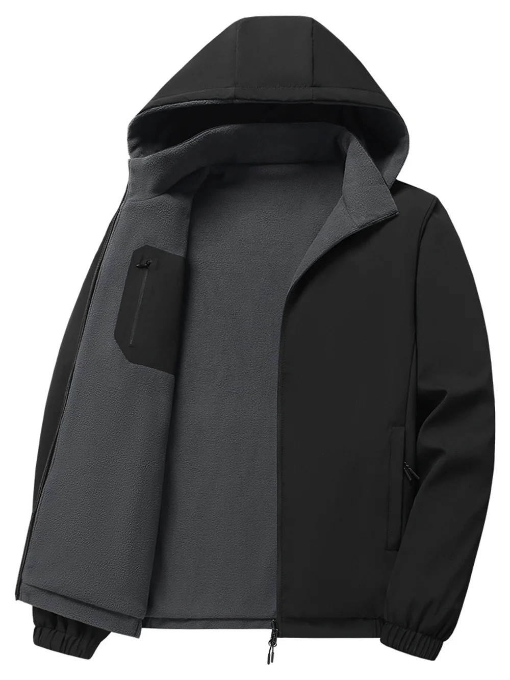 Mens business and casual jackets mens woolen coats with warm caps outdoor travel doublesided clothing 251017