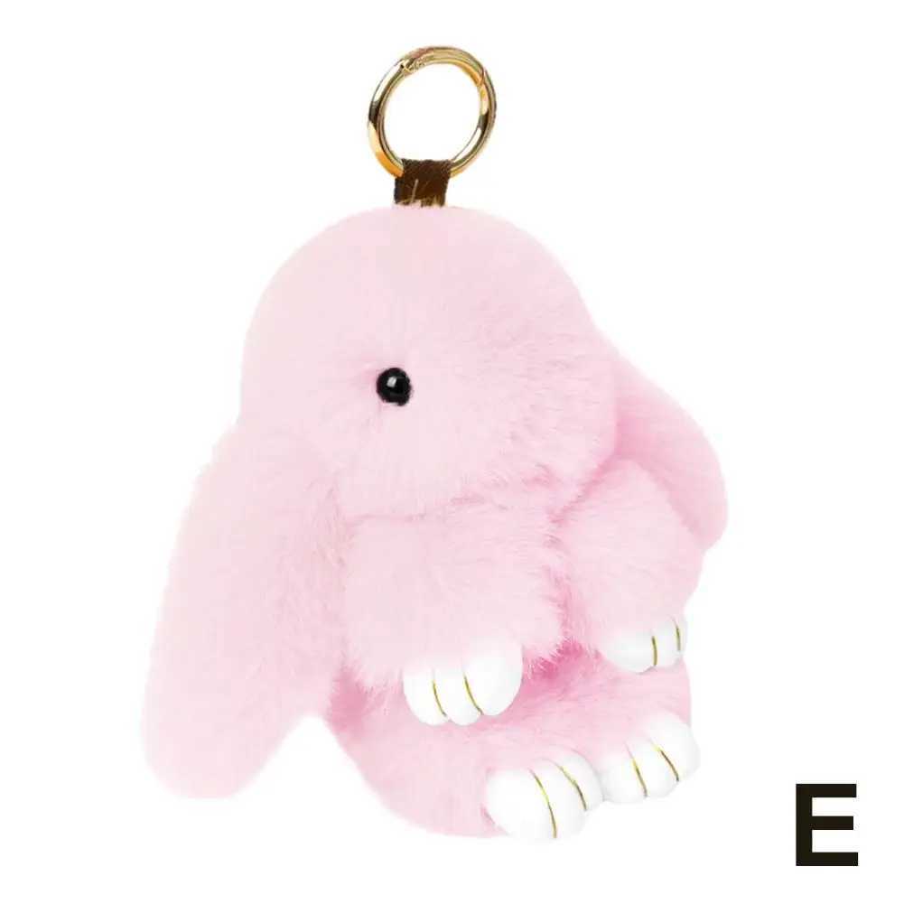 Cute Long Ear Bunny Keychain Real Mink Fur Rabbit Doll Charm Toys Ornament Keyring Jewelry Pompom Pendant Gifts Handbag Plu C9M0 J251121