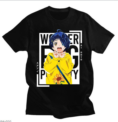 Vintage American Comic Print Short Sleeve T-Shirt - Cotton - TT8741