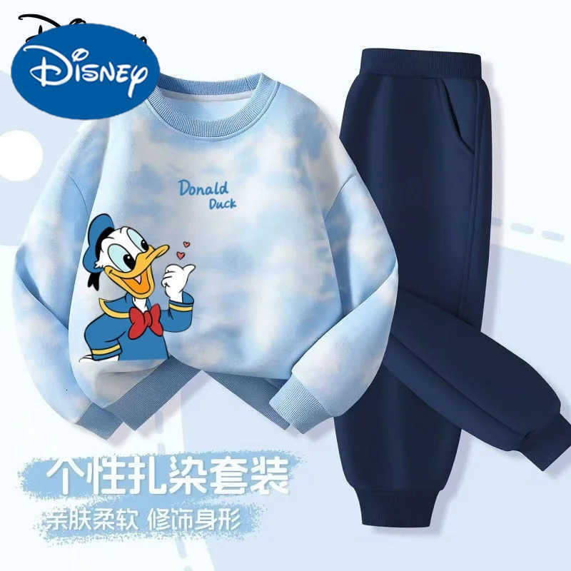 Disney Autumn Baby Girls Boys Clothes Set Children Minnie Printing Sweatshirt Top and Pants Bottom 2Pieces Suit Cotton Tracksuit H251022