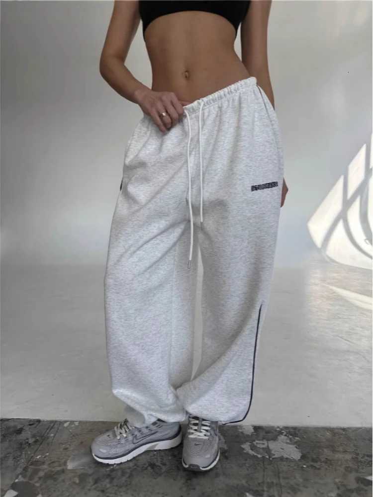 2025 summer wide leg sports pants loose fit straight leg casual pants comfortable stripesT251022