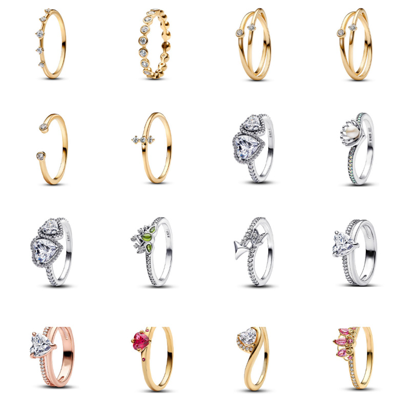 Designer Band Ring Elegant Zircon Crystal Bow Love Heart 925 Sterling Silver Rings For Women Bridal Valentine's Birthday Gift Diamond Jewelry Accessories