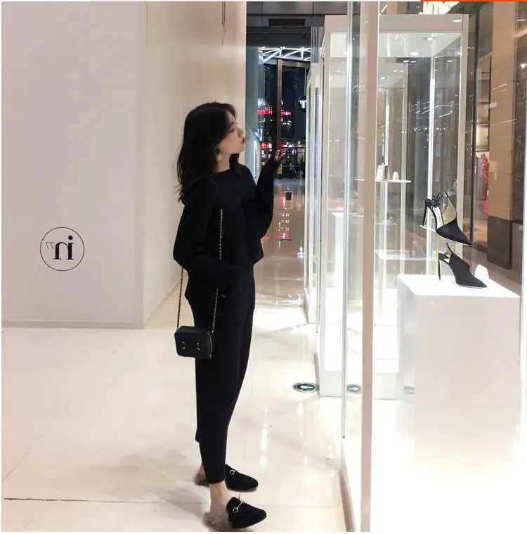 HMA High Quality New Winter Women Cashmere Sweater Two Piece knitted Sets Tracksuit 2025 Fashion Sweatshirts Sporting SuitT251022