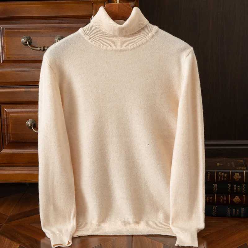Autumn Winter Men Turtleneck Wool Pullover Basic Bottom Cashmere Sweater 100 Merino Wool Knitwear Soft Warm Lady Clothing TopXJ251022
