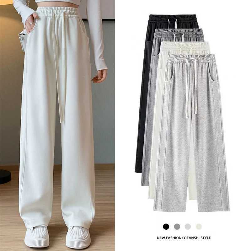 Lady Casual Daily High Waisted Sweatpants Women Drawstring Straight Leg Pants Girls Korean Slim Fit Thin TrousersT251022