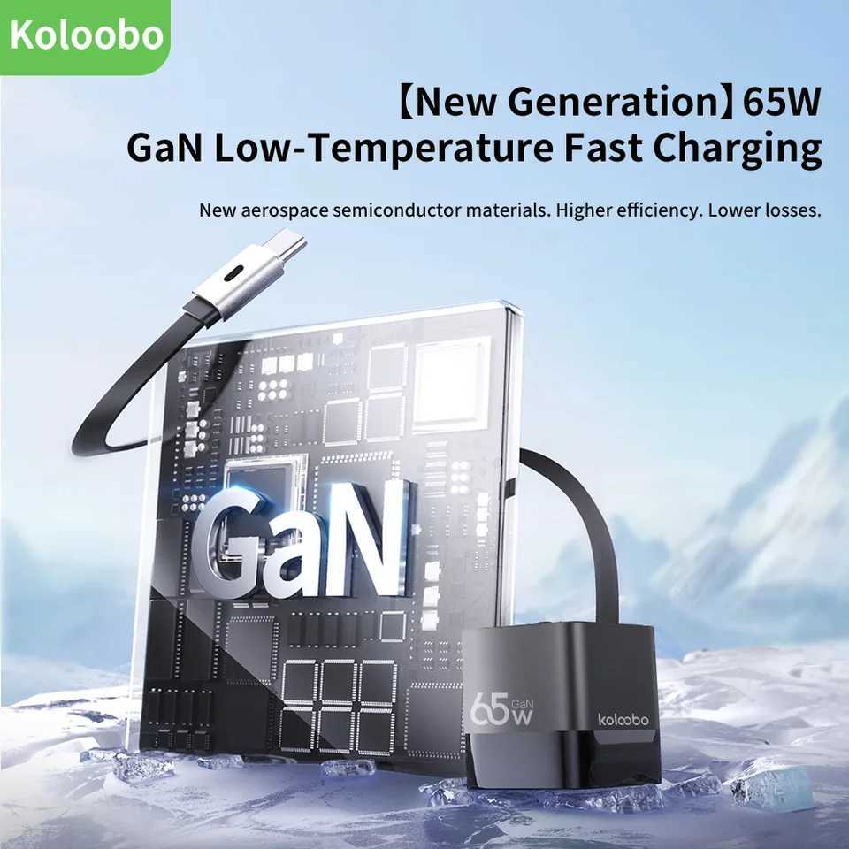 65W GaN Fast Charger ThreePort USBC Charging Head Builtin 80cm Retractable TypeC Cable for iPhone16 15 14 13 J251114