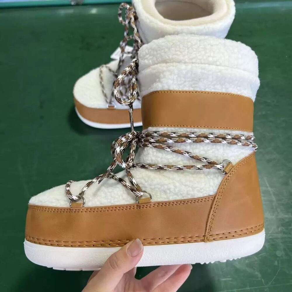 Celebrity Style Thick-Soled Moon 2025 Winter New Long-Sleeve Ski Anti-Slip Snow Boots For Women