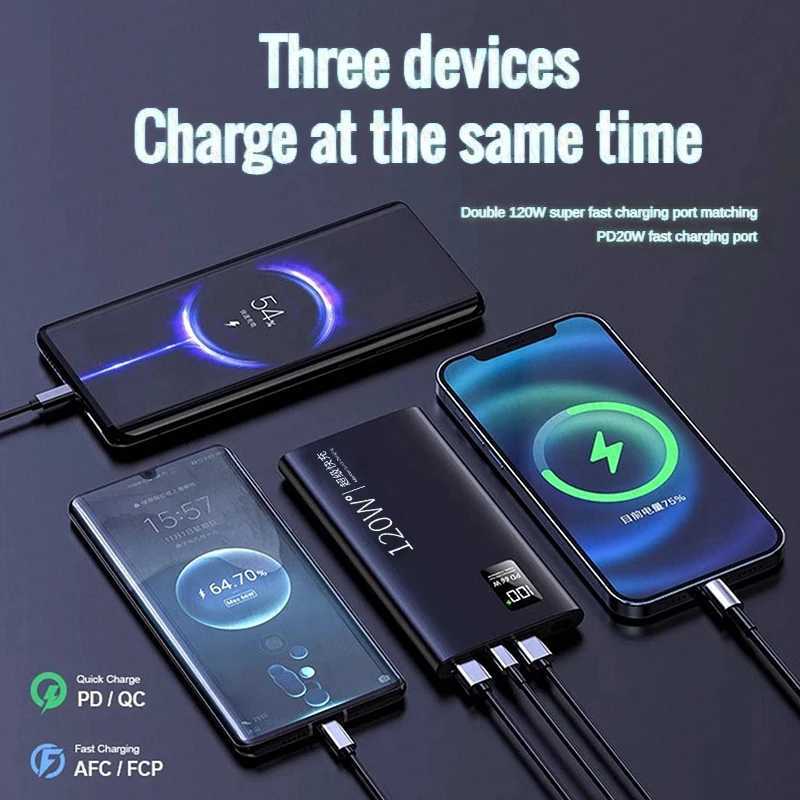 For Powerbank 50000mAh External Spare Battery Portable Charger super Fast Charging For iPhone Android Power Bank J251114