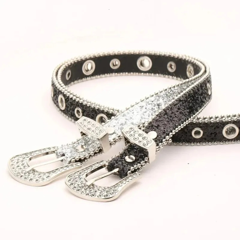 Punk Shiny Rhinestone Belt Belts Y2k Bling Sequin Belts Pu Fashion Waistband Jeans Pants Decor Belt for Women Men 251013