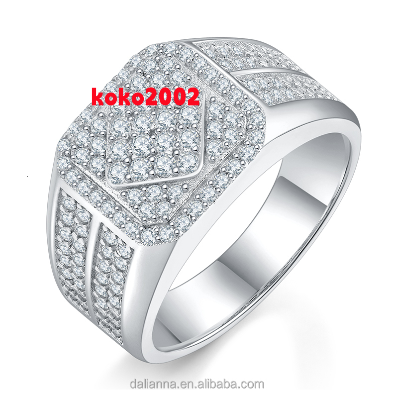 Fashion Jewelry Moissanite Ring 18k White Gold Plated S925 Moissanite Eternity Ring