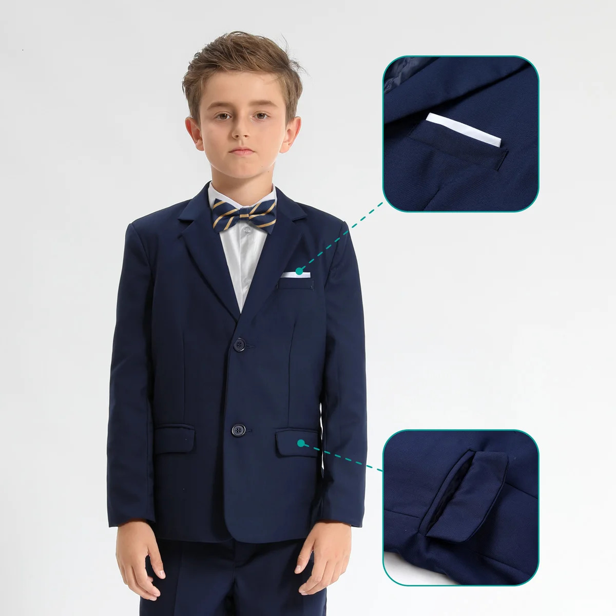 Suit for Kids Boys Easter Outfit Church Party Blazer Wedding Ceremony Flower Piano Performance Birthday Gift Clothes Set 3 PCS 251021