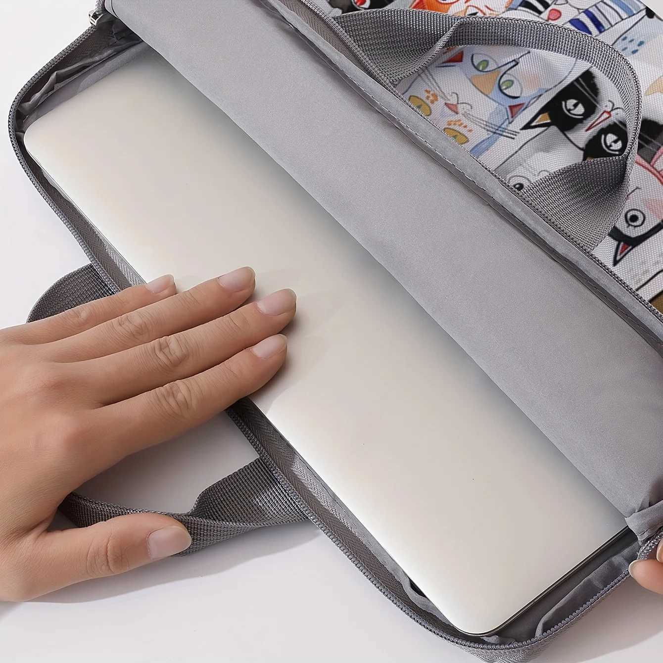 1piece set laptop bag with cat pattern printed on it briefcase suitable for 14 inch laptops fixed laptop bag W251022