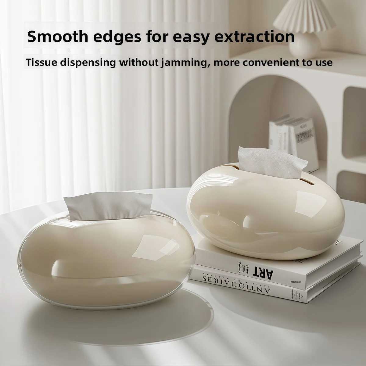 Desktop oval Tissue Box He Off bathro Organizer Premium Workstation Paper Dispenser Living Ro Decor Tissue Case Y251022