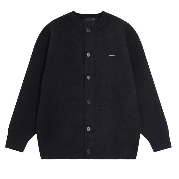 Mens Knitted Cardigan Autumn Winter Trendy HighEnd Feel Idle Style Stand Collar LooseFit Sweater Jacket 251018