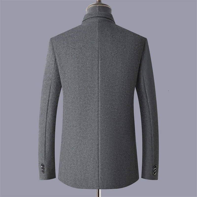 Autumn and winter woolen coats mens young middleaged jackets standup collar overcoats 251015