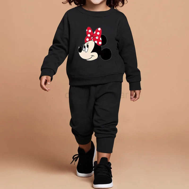 Disney Baby Girls Long Sleeve Pullover and Trousers Two Piece Sets Fall Childrens Hoodies Set Kids Casual Sweatsuits New H251022
