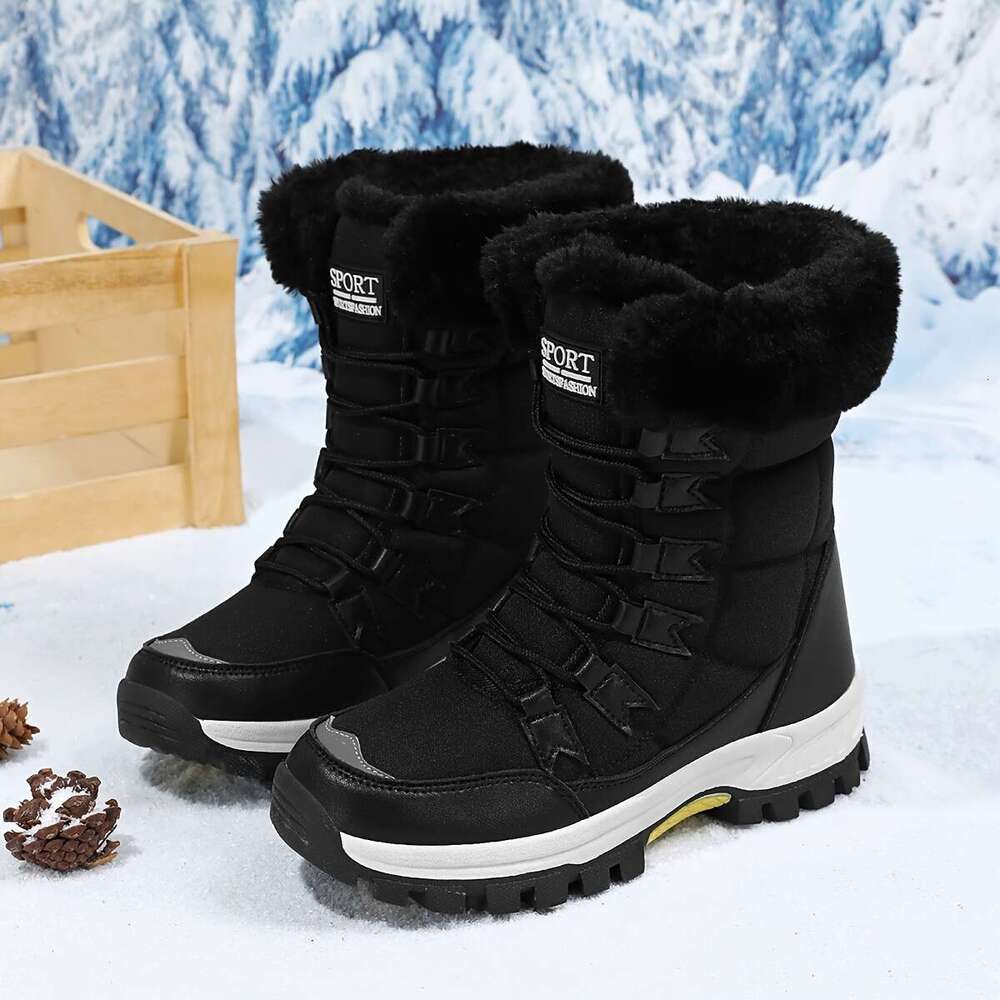 Women's Warm Ankle Snow Boots, Winter Shoes With Plush Lining, Non-Slip Outdoor Short Boots.
