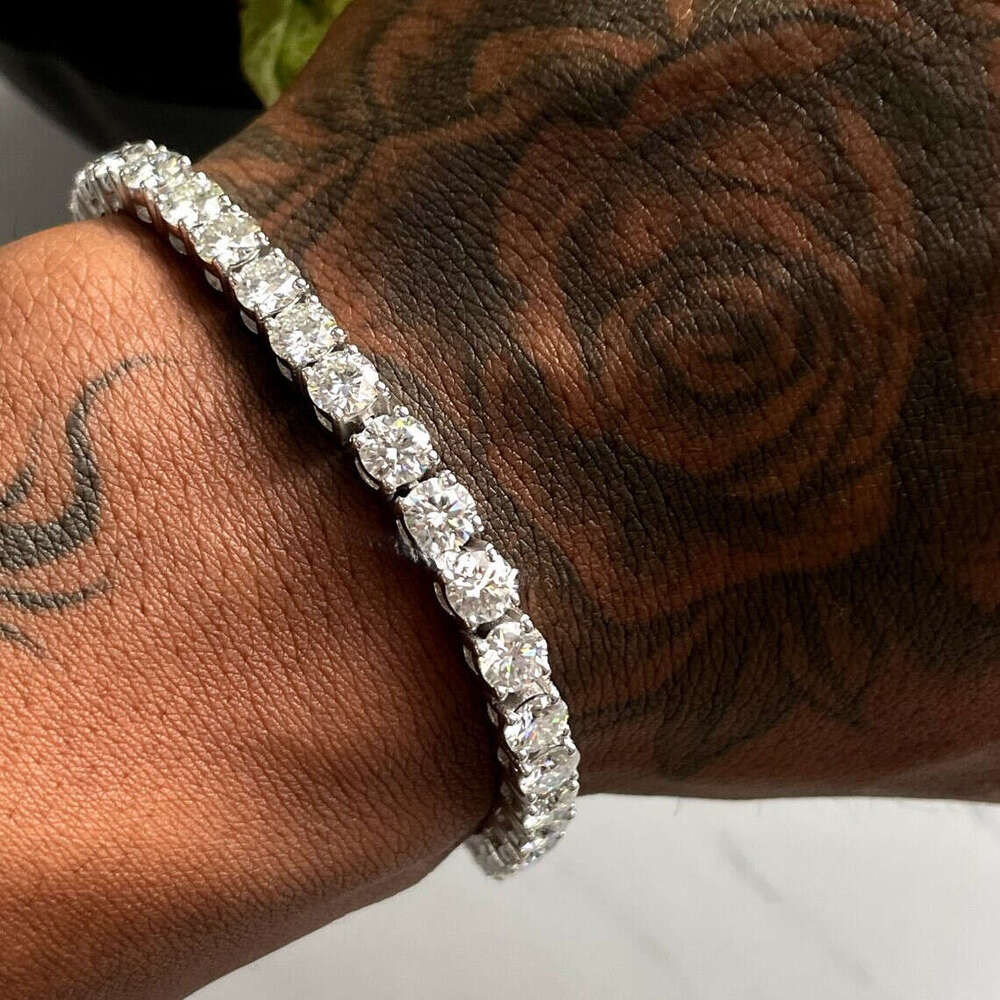 7.5 Inch 5mm Silicon Stone VVS Tennis Sterling Sier Hip Hop Jewelry Men and Women Charm Bracelet