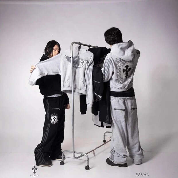 Ins Style Street Fashion Sports Set Couples, Hooded Sweatshirt Loose Casual Sweatpants for Men and Women