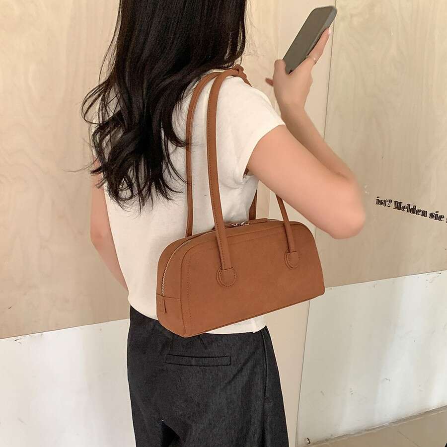Frosted PU Leather Niche Style Underarm High-End Small Square Double Zipper Fashion New Single Shoulder Bag For Women B5