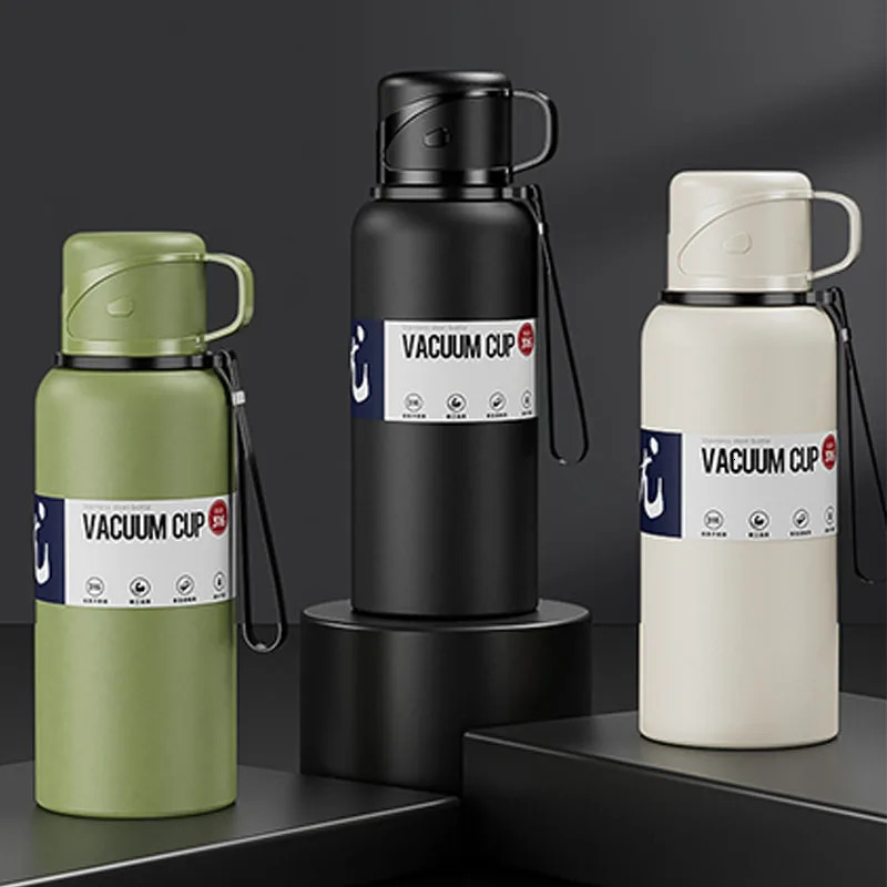 2L Thermal Large Capacity With Straw Stainless Steel Cold and Water Bottle Sport Thermos Cup 251018 W260226