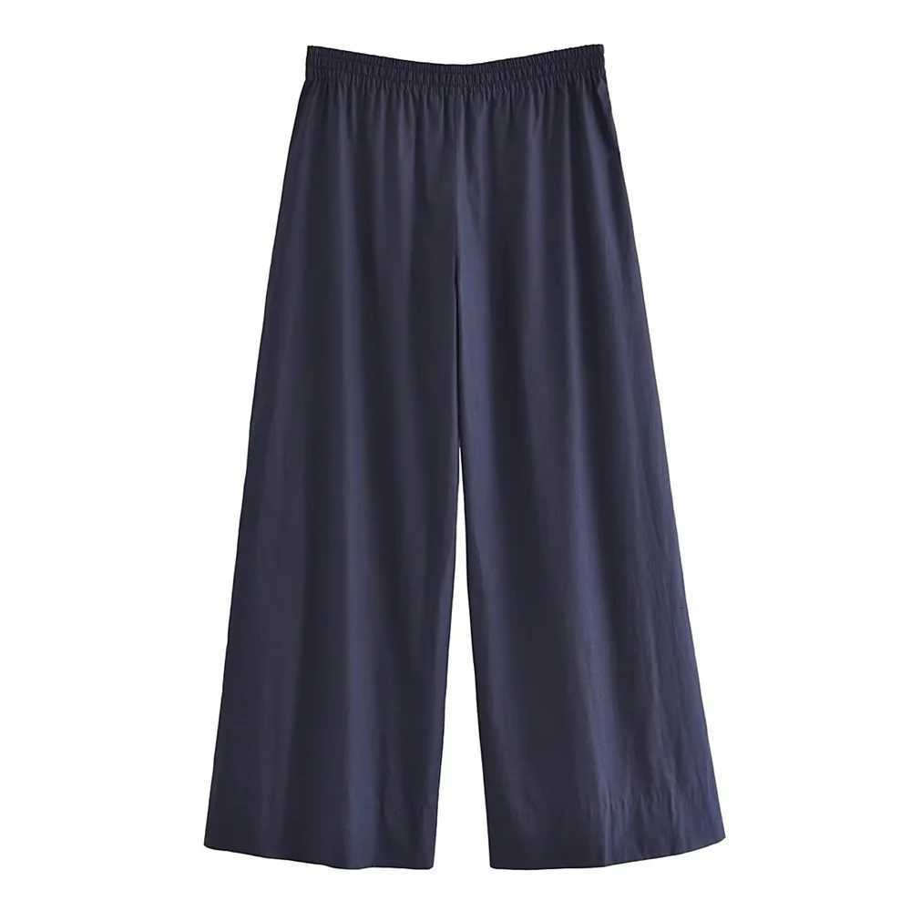 AutumnWinter New Product Womens Fashion Casual Long Sleeve Tie Shirt Mid Waist Wide Leg Pants SetT251022