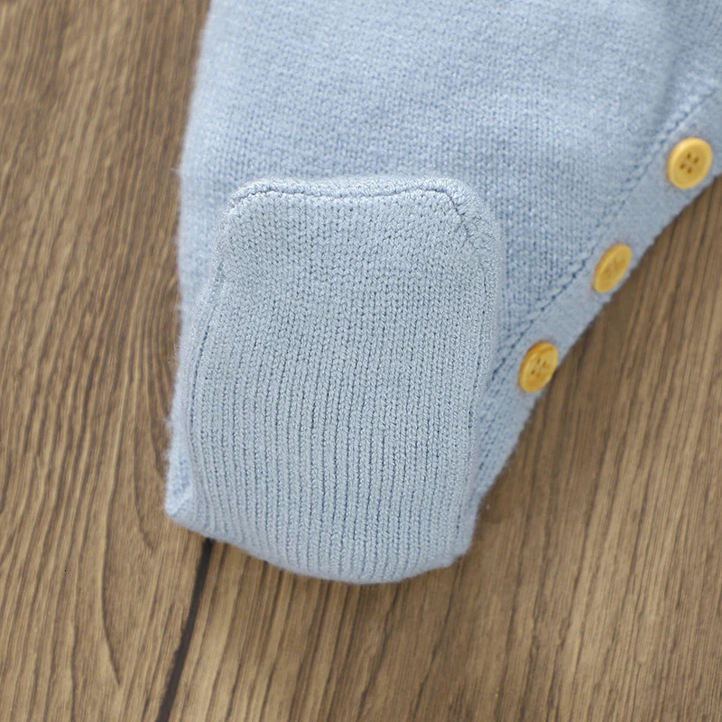 018m Baby Rompers Hats Sets Spring Fall Winter Blue Long Sleeve Knitted born Boys Outwear Playsuits Costumes 2pcs Suits 251022