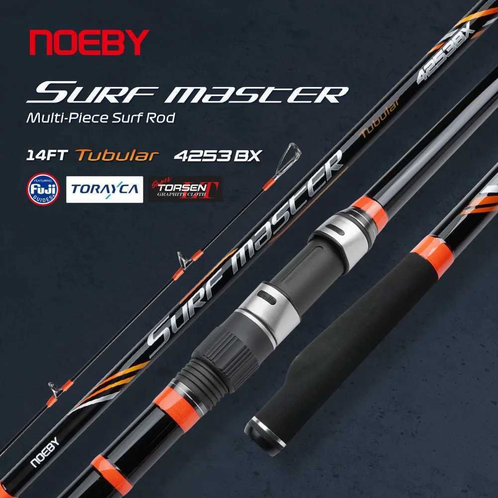 NOEBY Surf Casting Fishing Rod 425m 3 Section 14FT Tubular Carbon Fuji Guide DPS Reel Seat Sinker 100250g Long Casting Sea RodW251022