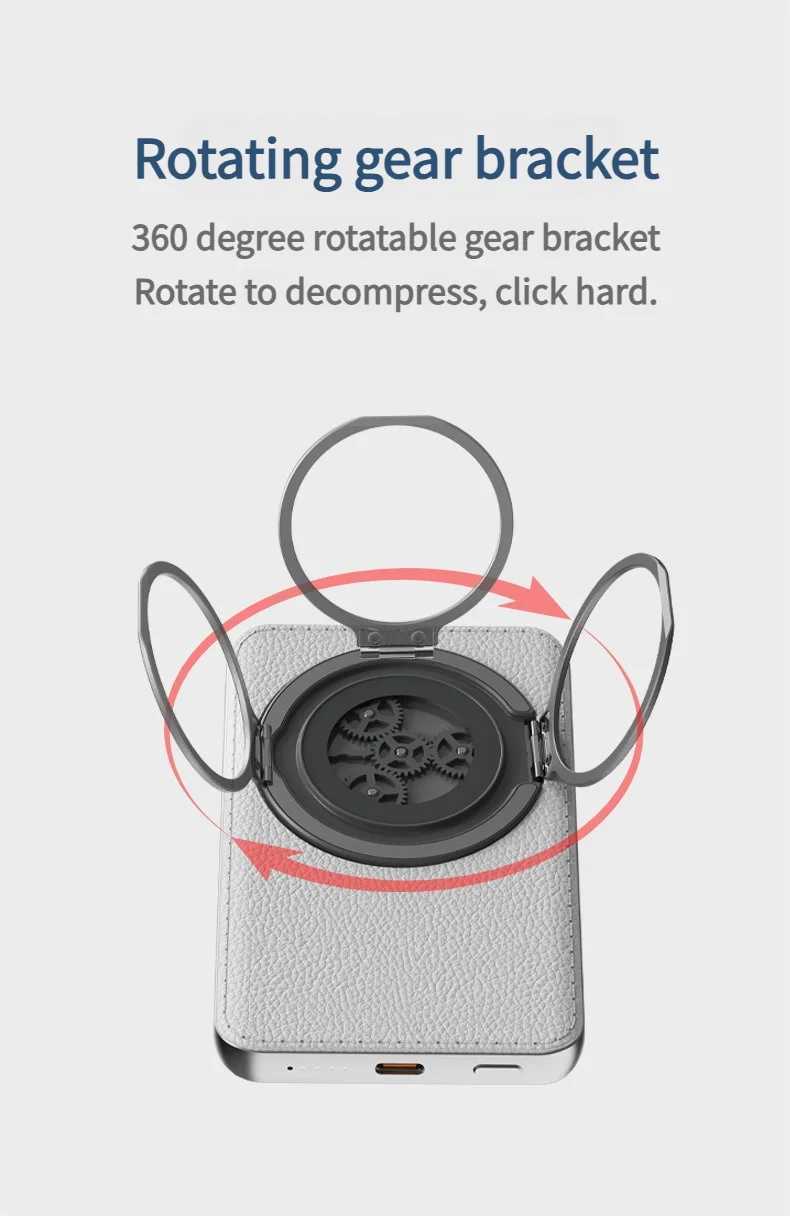 New Mechanical Style With Bracket 10000mah Power Bank For Magnetic Wireless Fast Charging Portable Battery For iPhone J251114