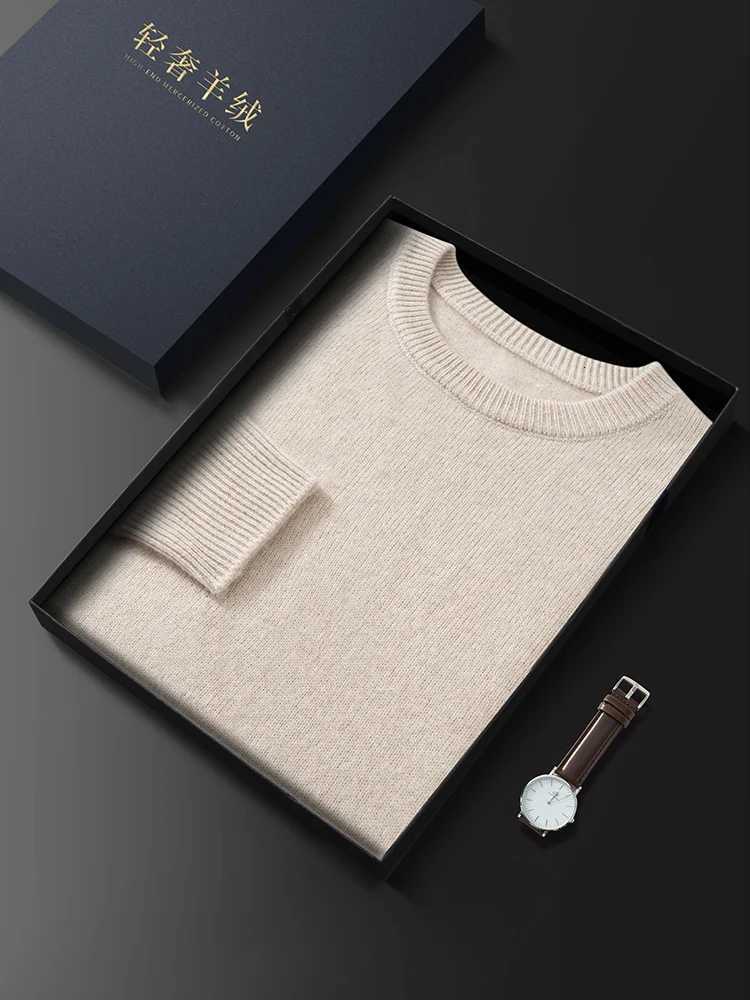 Business Men Pullover Sweater 100 Cashmere Sweater Autumn Winter Warm Clothes Thick Knit Soft Casual Highend ONeck Basic TopsXJ251022