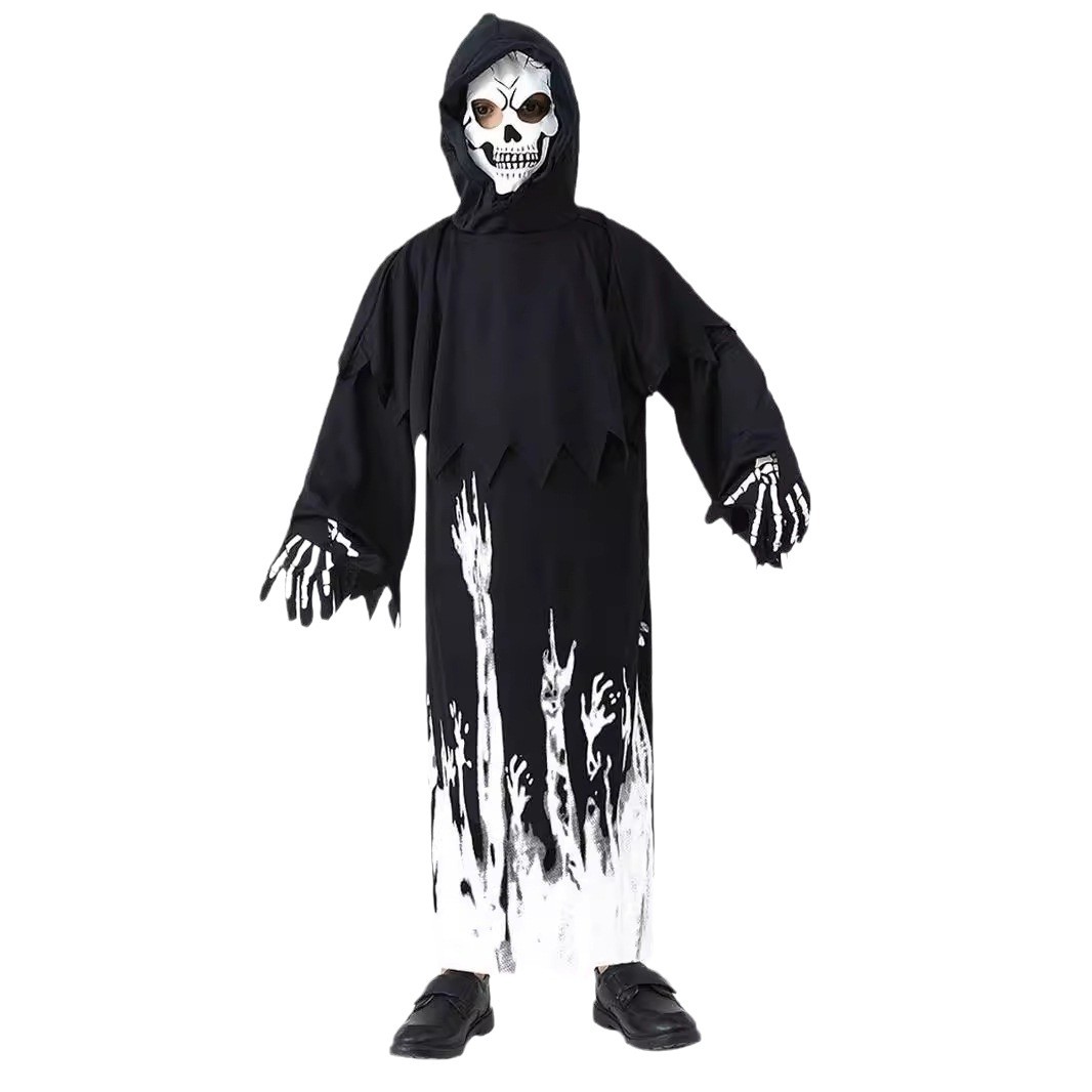 New halloween cosplay sickle dark messenger ghost costume children cos reaper luminous dress up costume
