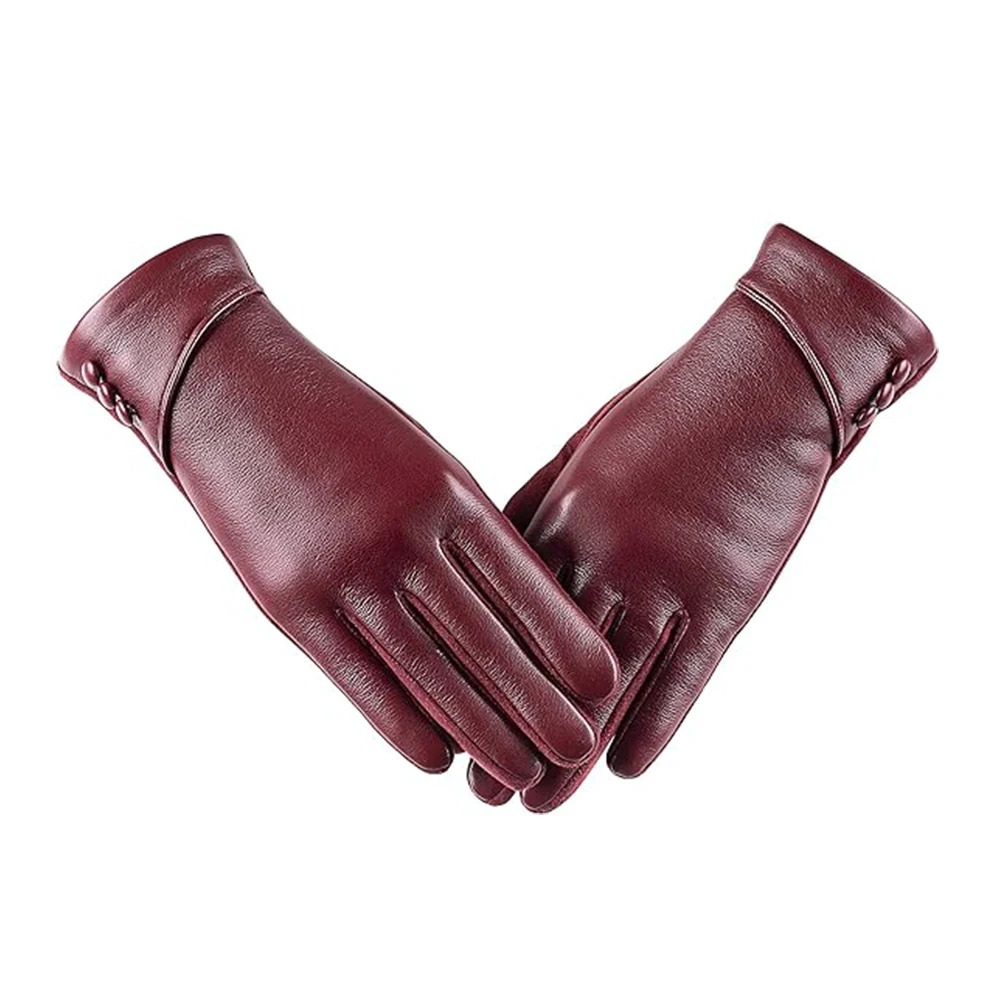 Genuine Leather Gloves for Women Soft Sheepskin Warm Touchscreen Gloves Fashion Women Leather Gloves Winter 251020