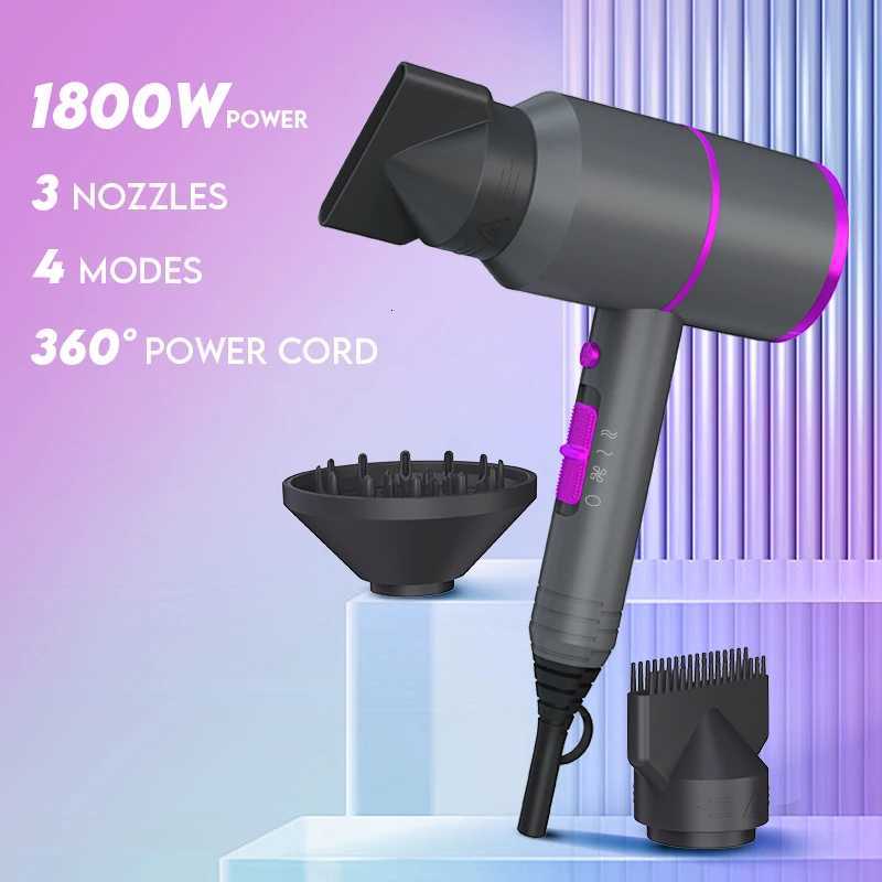 VoluVibe Professional Ionic Hair Dryer Powerful Fast Drying Low Noise Blow Dryer with 2 Concentrator Nozzle 1 Diffuser AttachmeXJ251022