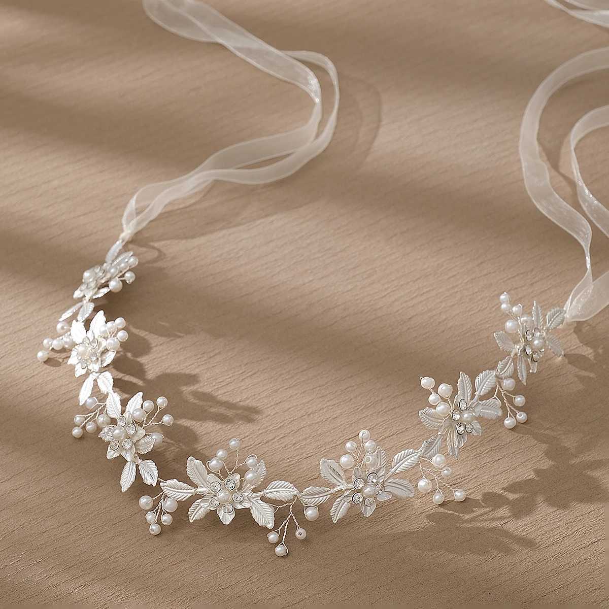 Handwork Flower Vine Headband Headmade Bride Hair Accessories Wedding Head Jewelry Headdresses For Girlfriend Bridal Headpiece V251022