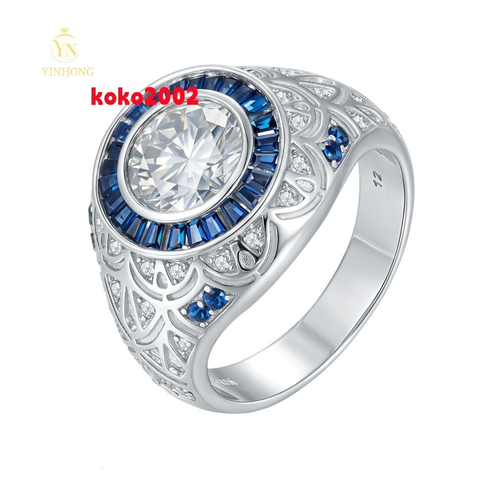 The 925 Silver 3carat Moissanite Ring Is Suitable for Mens Hiphop Retro Fashion Gatherings Birthdays and Other Occasions