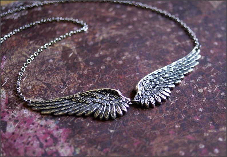 Vintage Angel Wings Feather Choker Big Pendant Aesthetic Link Chains Statement Necklace for Women Collar Bib Wedding Tribal Gift U251022