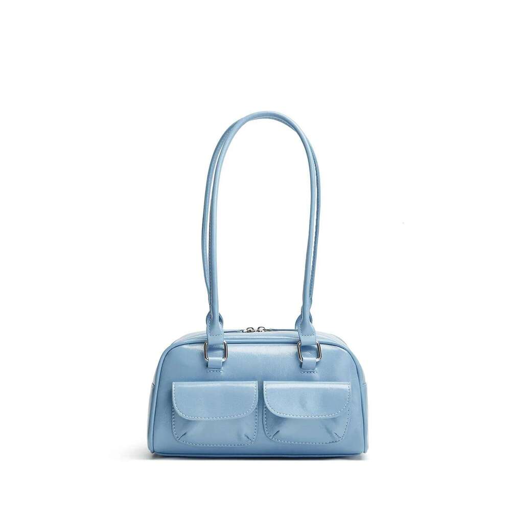 Trendy Y2K Women Bags Korea ST Designer Bowling Box Handbag Large capacity Boston Tote Pu Leather Bag Female Accessory