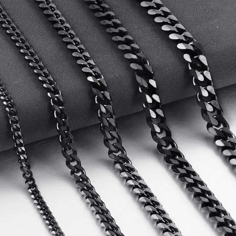 YQ 3MM13MM Stainless Steel Cuban Link Chain Necklace For Men Women Basic Punk Curb Link Chain Neck Jewelry Accessories V251022