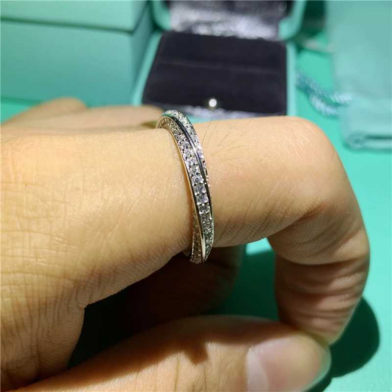 infinity ring S925 Sterling Silver Micro pave Moissanite Engagement Wedding Band Rings for women Party JewelryL251022